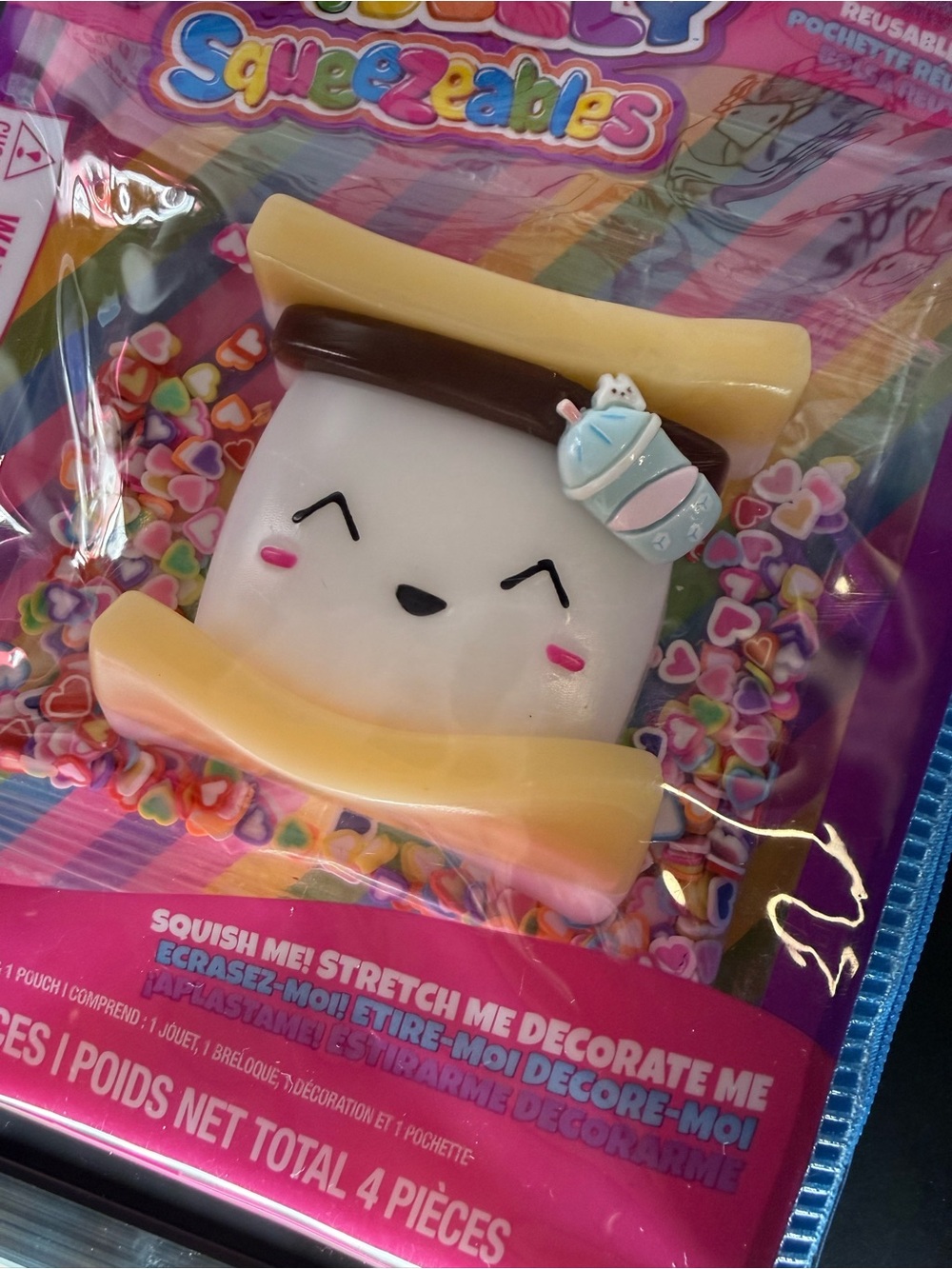 Taba Jelly Decorating Squeezeables S’more Squishy Toy With Reusable Pouch